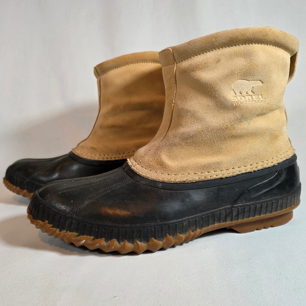 SOREL Cheyanne Mens 12 Tan Waterproof 200g Thinsulate Winter Snow Duck Boots